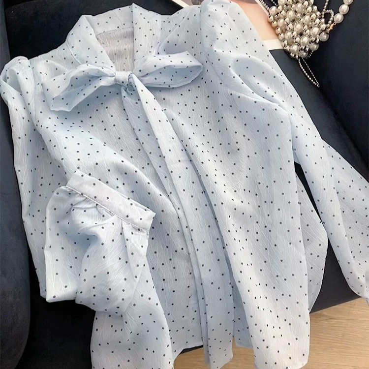 Puff Sleeve Blouse - Blusa de Manga Larga con Lazo