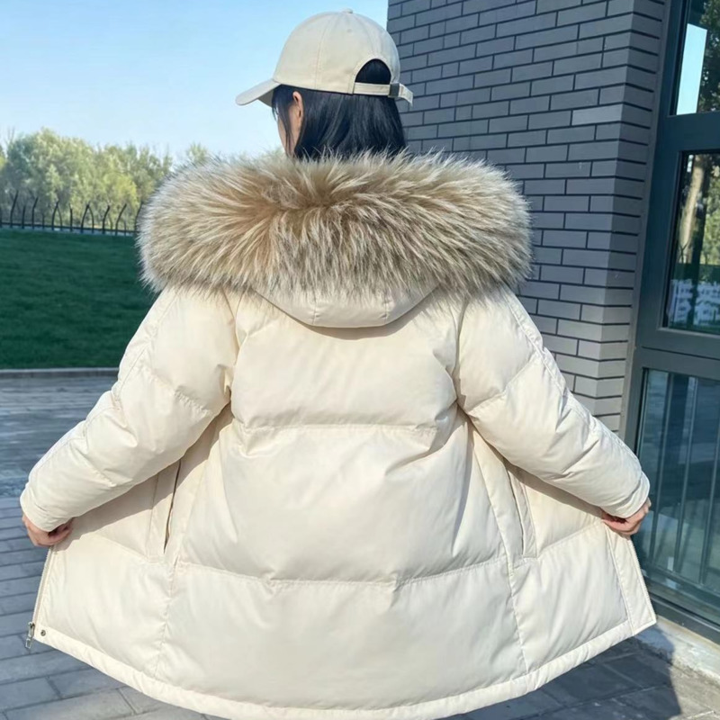 Women'S Fashion Hoodies - Cuellos de piel de mapache para