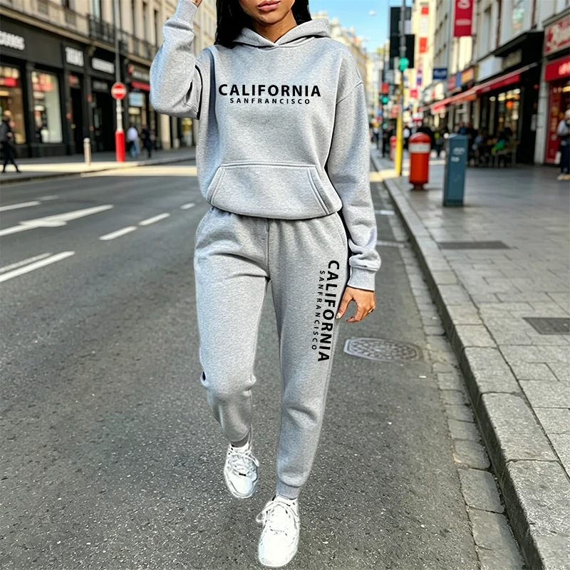 Women'S Fashion Hoodies - Conjunto Deportivo Informal Urbano con Capucha