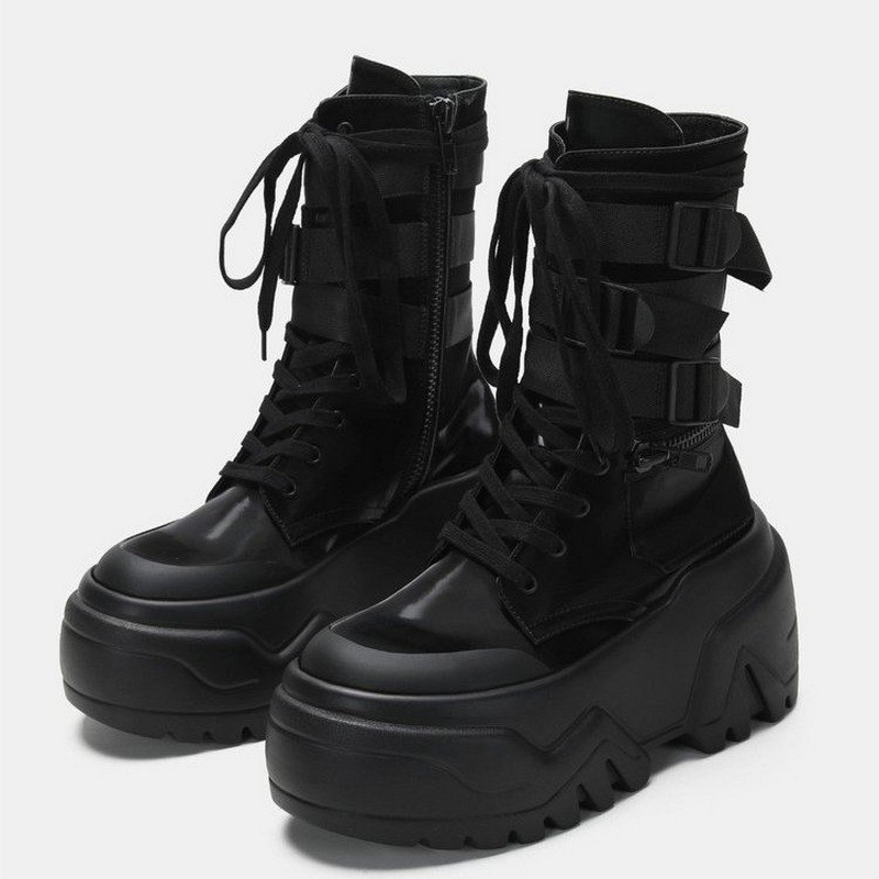 Women'S Fashion Korea - Botas de plataforma gruesas de moda