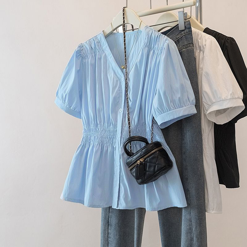 Puff Sleeve Blouse - Camisa y blusa de talla grande