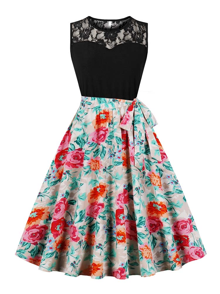 Women'S Fashion In The 50S - Vestido midi plisado sin mangas, elegante,
