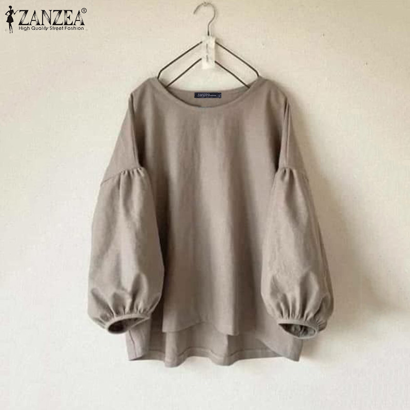 Puff Sleeve Blouse - ZANZEA Blusas informales de talla grande