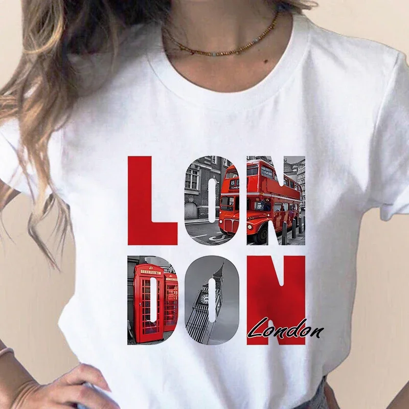 Women'S Fashion London - Camiseta con estampado de ciudad a
