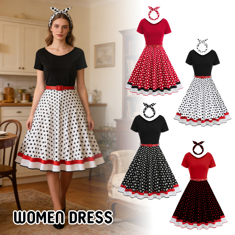 Women'S Fashion In The 50S - Vestidos de lunares vintage para mujer,