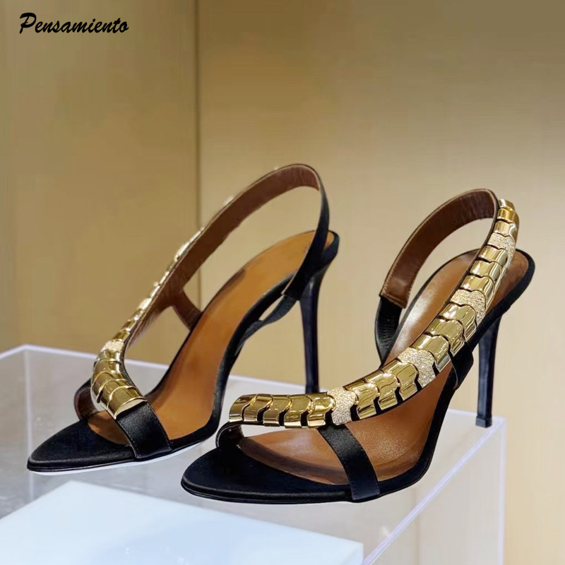 Sandalias de gladiador de saté - Spaghetti Strap Dress reseña y precio