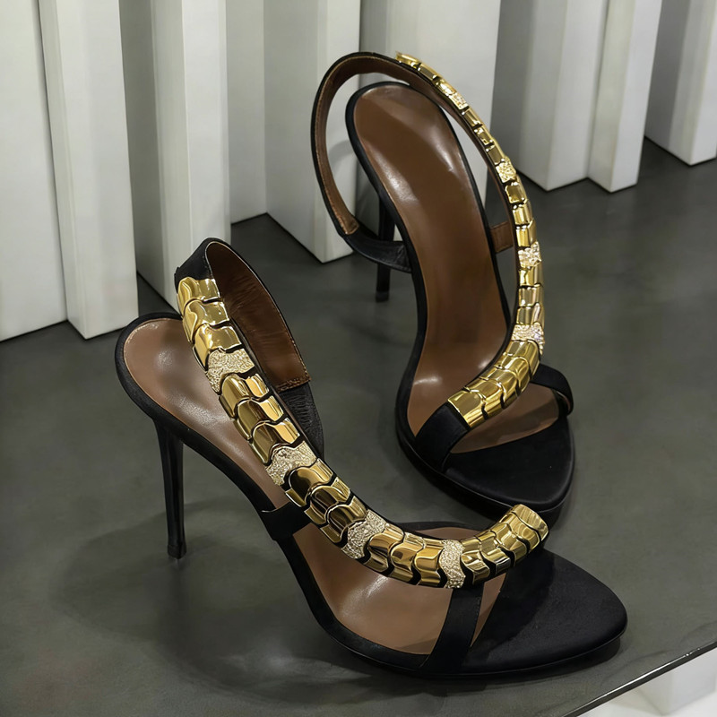 Sandalias de gladiador de saté - Spaghetti Strap Dress reseña y precio