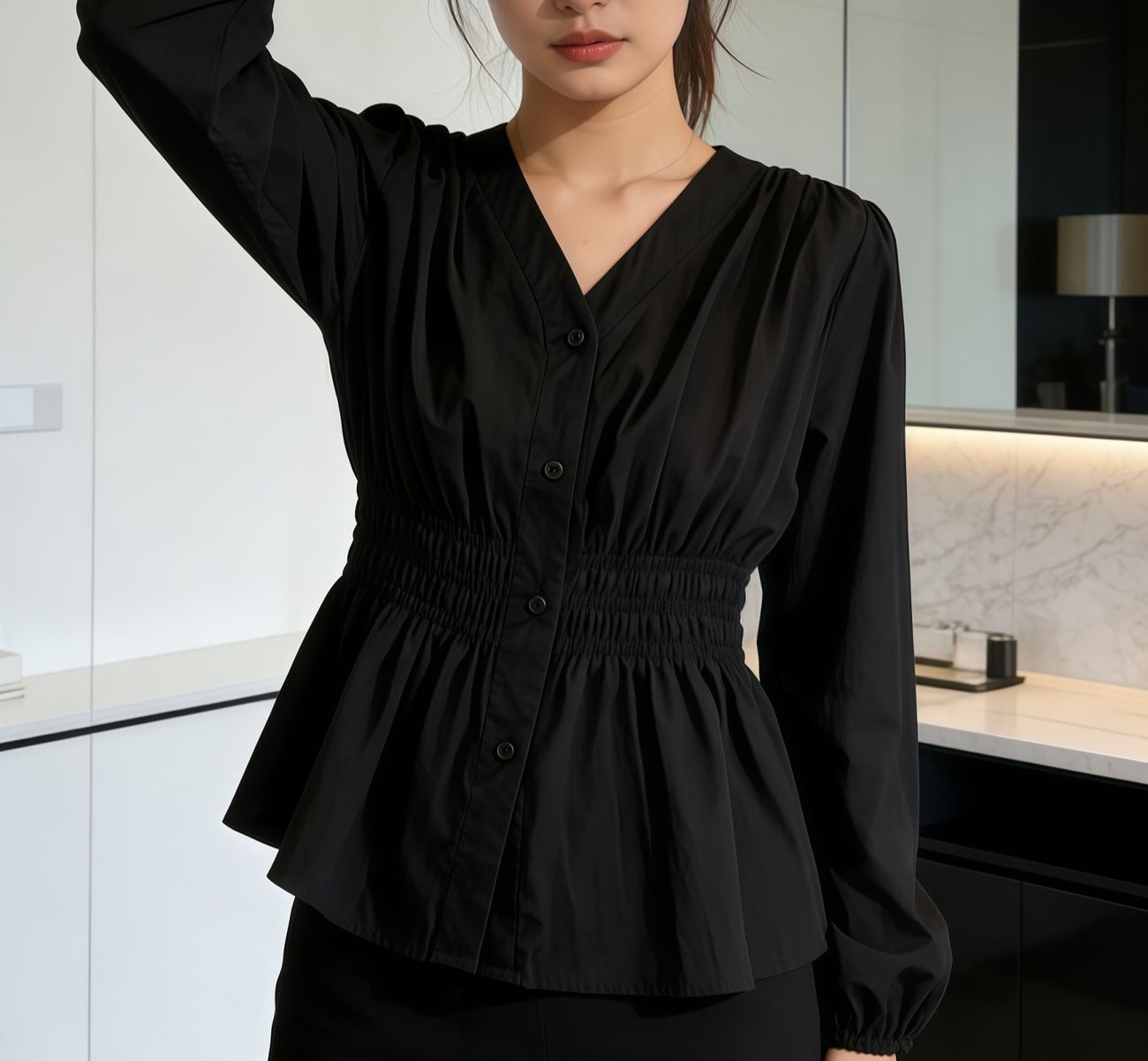 Camisa y blusa de oficina para - Puff Sleeve Blouse reseña y precio