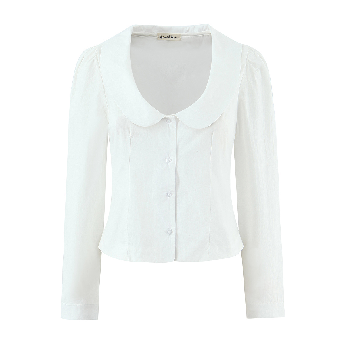 Dulce primavera blanco cuello  - Puff Sleeve Blouse reseña y precio