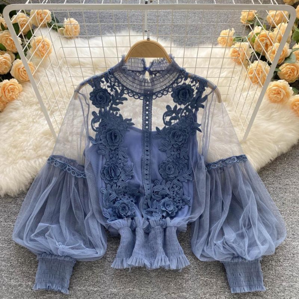 2 unids/set de Blusa de manga  - Puff Sleeve Blouse reseña y precio