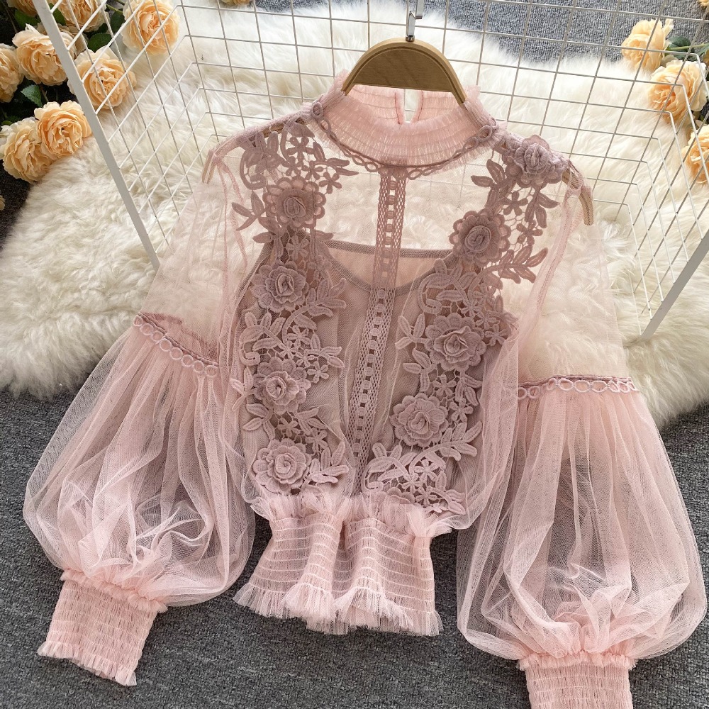 2 unids/set de Blusa de manga  - Puff Sleeve Blouse reseña y precio