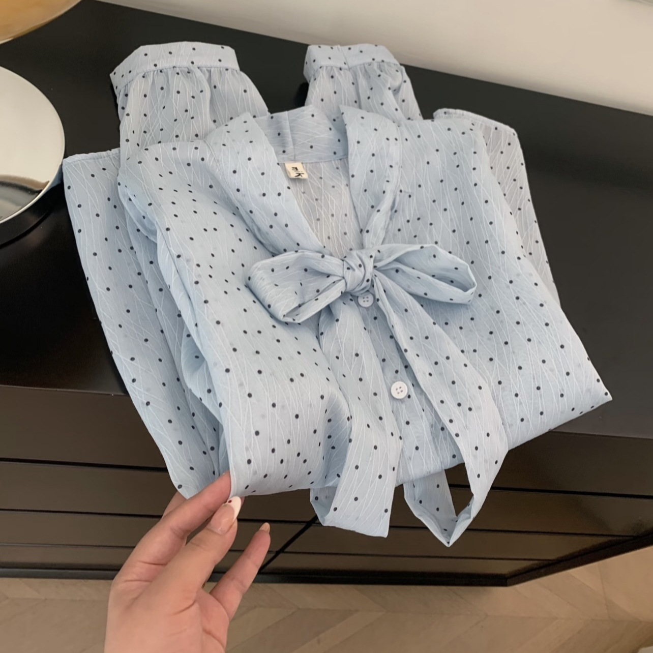 Blusa de Manga Larga con Lazo  - Puff Sleeve Blouse reseña y precio