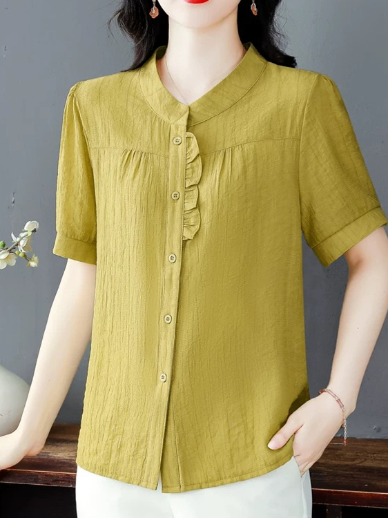 Camisa de manga corta de lino  - Women Fashion Over 40 reseña y precio