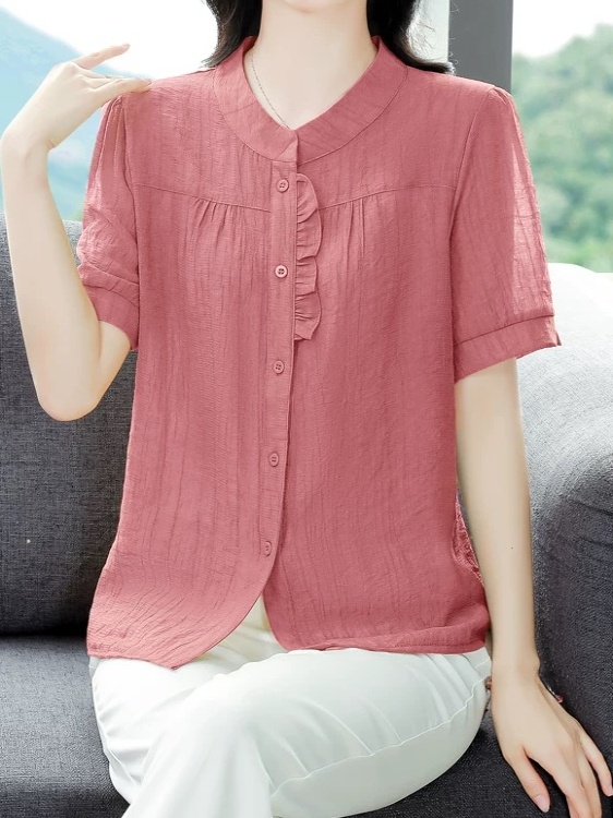Camisa de manga corta de lino  - Women Fashion Over 40 reseña y precio