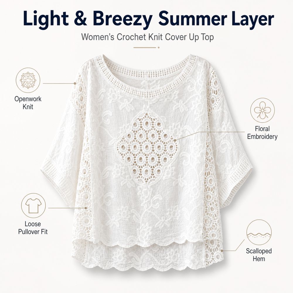 Poncho de punto calado blanco  - Women'S Fashion Hoodies reseña y precio