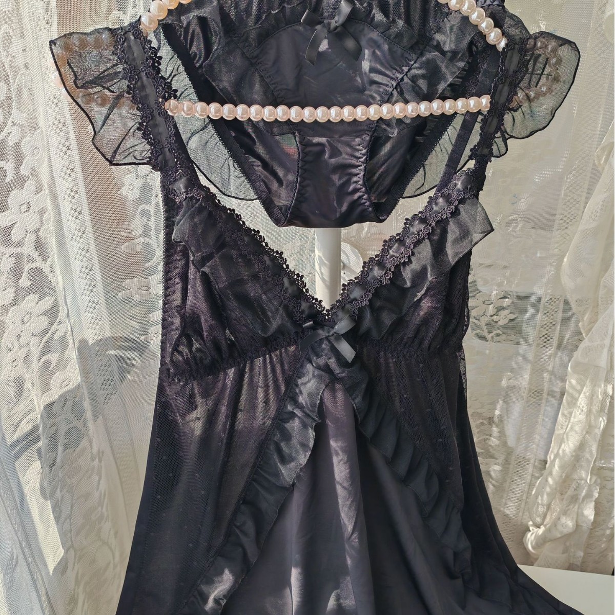 Conjunto de camisón de seda fr - Spaghetti Strap Dress reseña y precio