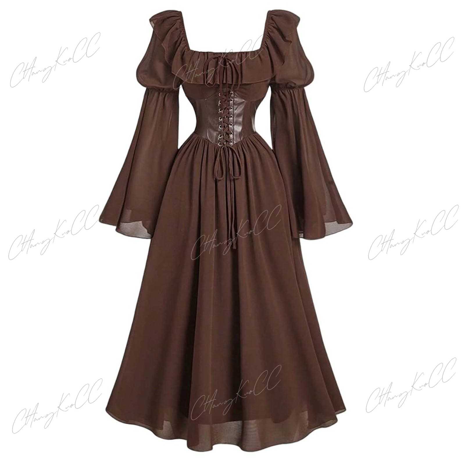 Vestido Medieval de manga larg - Women'S Fashion Renaissance Period reseña y precio