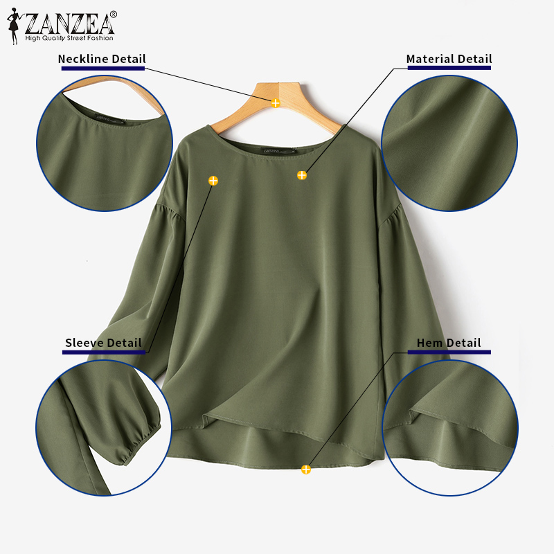 ZANZEA Blusas informales de ta - Puff Sleeve Blouse reseña y precio