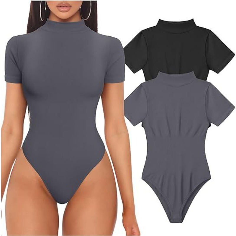 Body de manga corta con cuello - Turtleneck Bodysuit reseña y precio